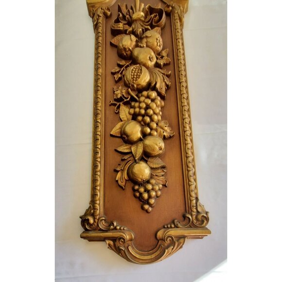 Vintage Mid Century 1974 Syroco Grapes Pomegranates Wall Plaque Large 41'' - Picture 4 of 10
